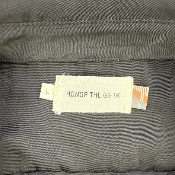 Honor The Gift Dress Womens Black Mining Shirt Unique Buckle Long Sleeve Large - Picture 4 of 10
